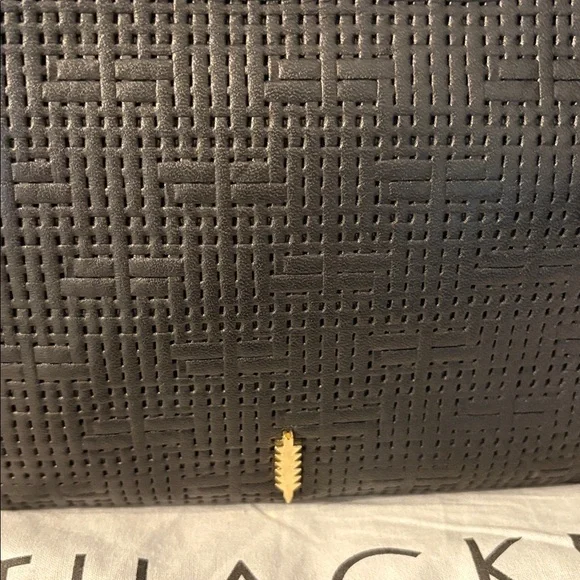 *Thacker Mini Le Bucket Tortoiseshell Ring Double Handle Black Leather Crossbody - Picture 4 of 10